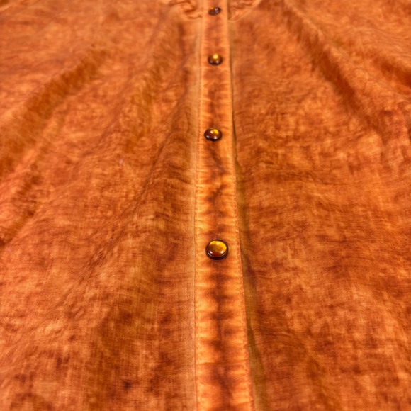 Reba Woman Top Womens 2X Orange Embroidered Studded Boho Button Up Western Shirt - Picture 9 of 9